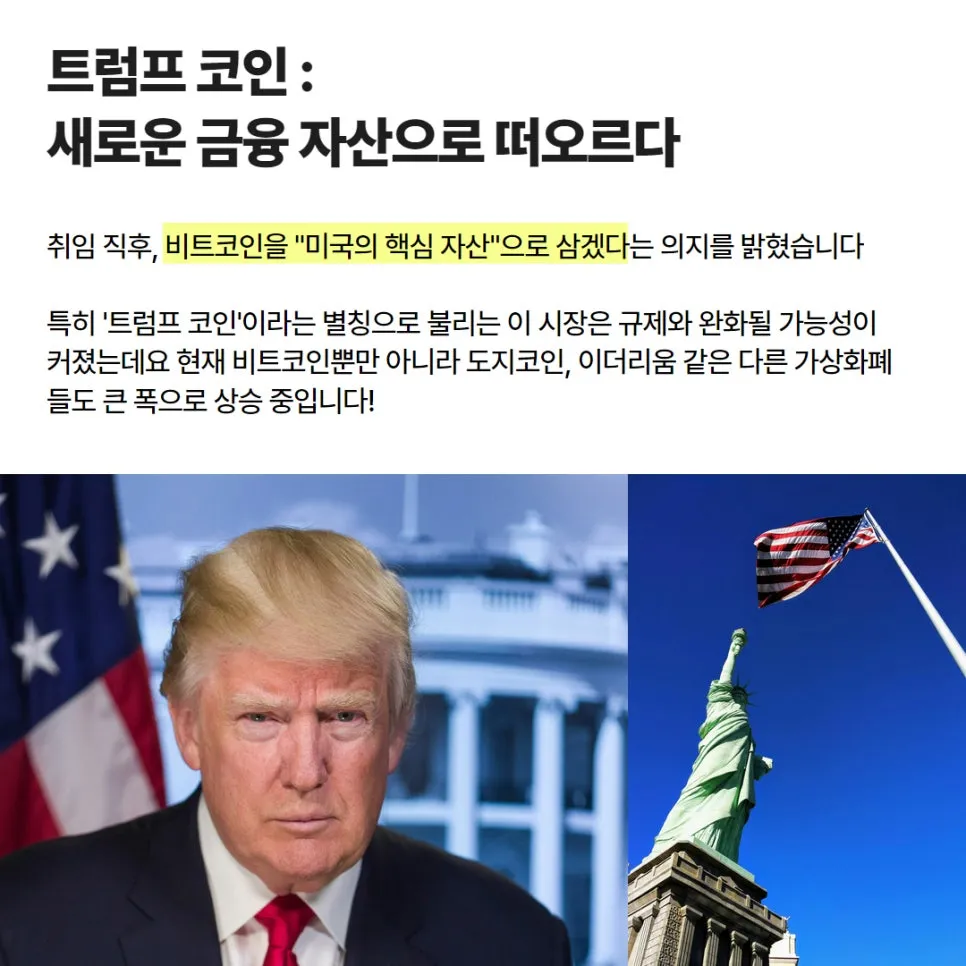 트럼프 코인, 경제 판도 바뀌나? 설명 이미지