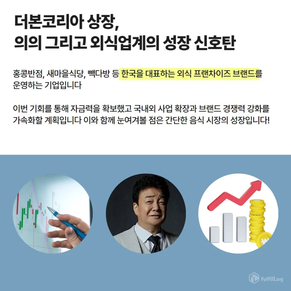 더본코리아 상장일, 글로벌 도약 시작 설명 이미지