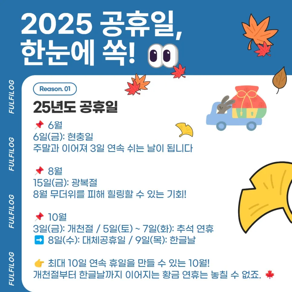 2025 공휴일 총정리 (대체공휴일 법정공휴일 휴가 계획 미리 짜봐요) 설명 이미지 4