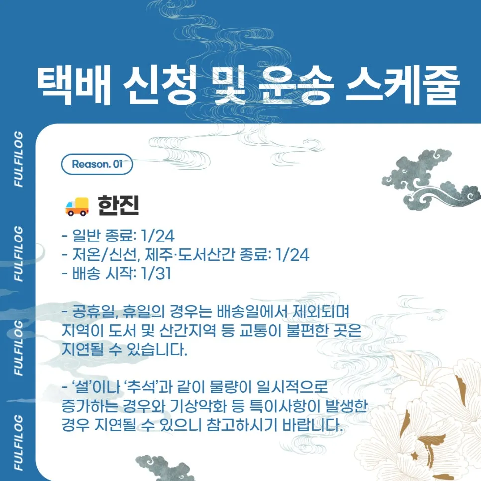 2025 설날 택배 마감 일정 알려드립니다! 설명 이미지 2