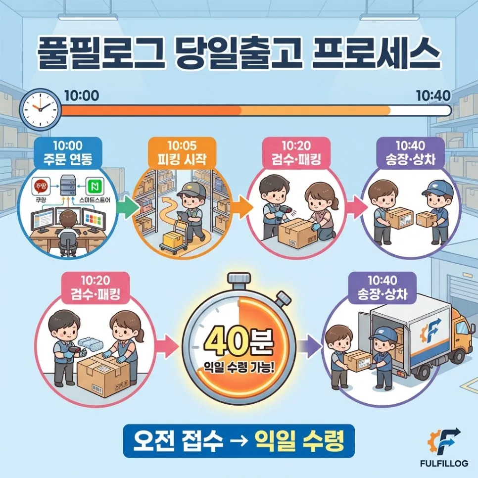 04FULFILLOG의 당일 출고 프로세스 설명 이미지
