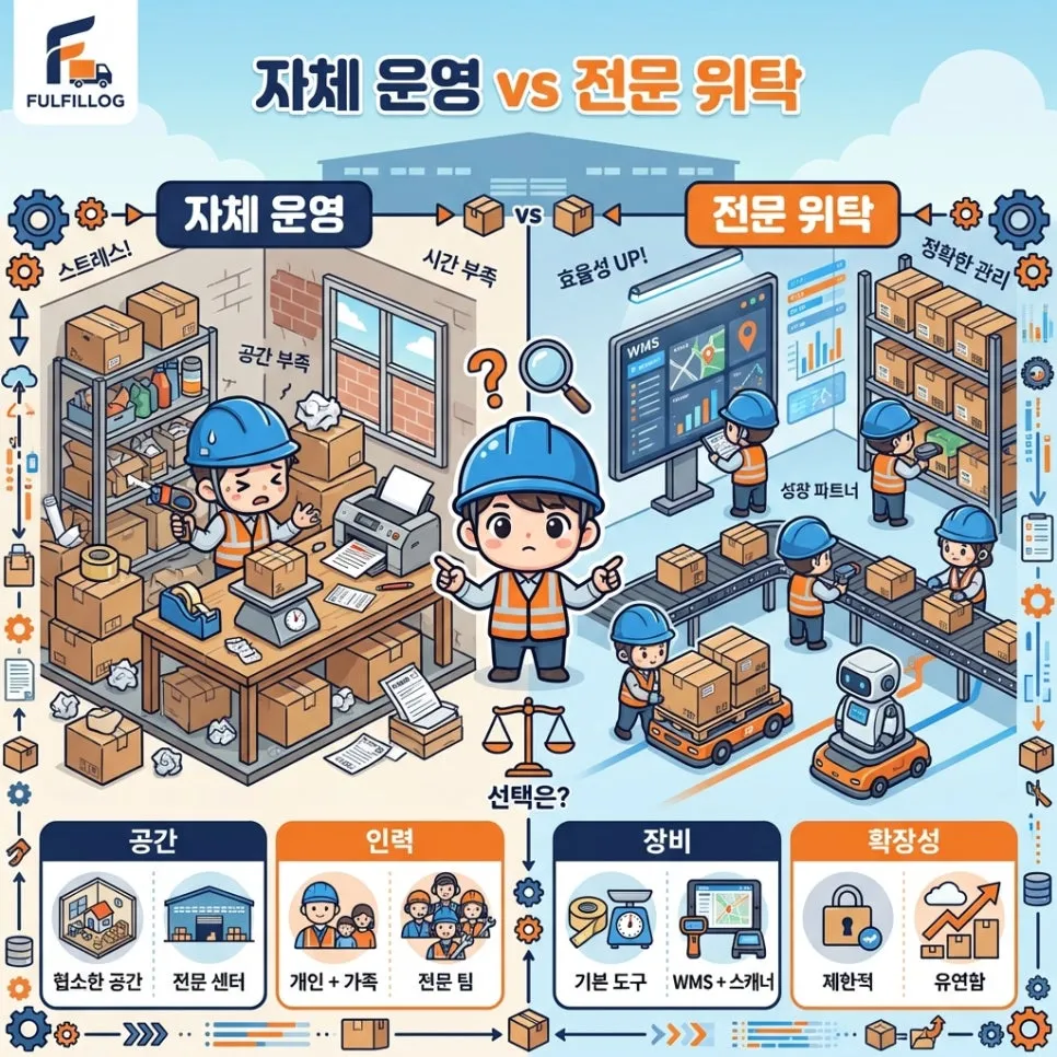 01로지스틱스 외주란? 직접 운영과 뭐가 다를까 설명 이미지