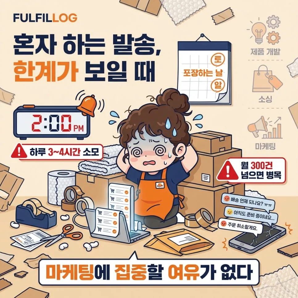 혼자 하는 발송,한계가 보일 때 설명 이미지
