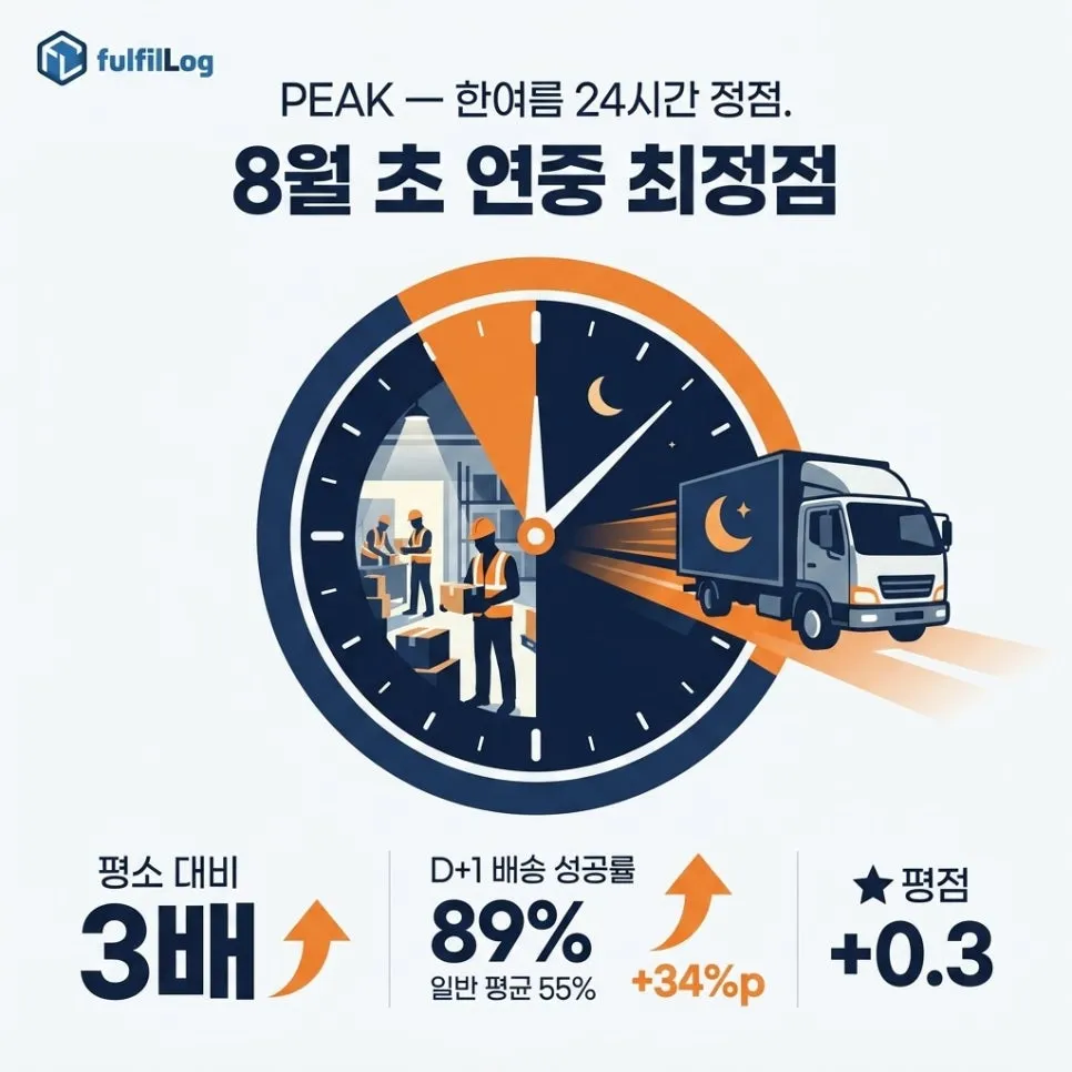 한여름 정점 — 24시간 운영 설명 이미지