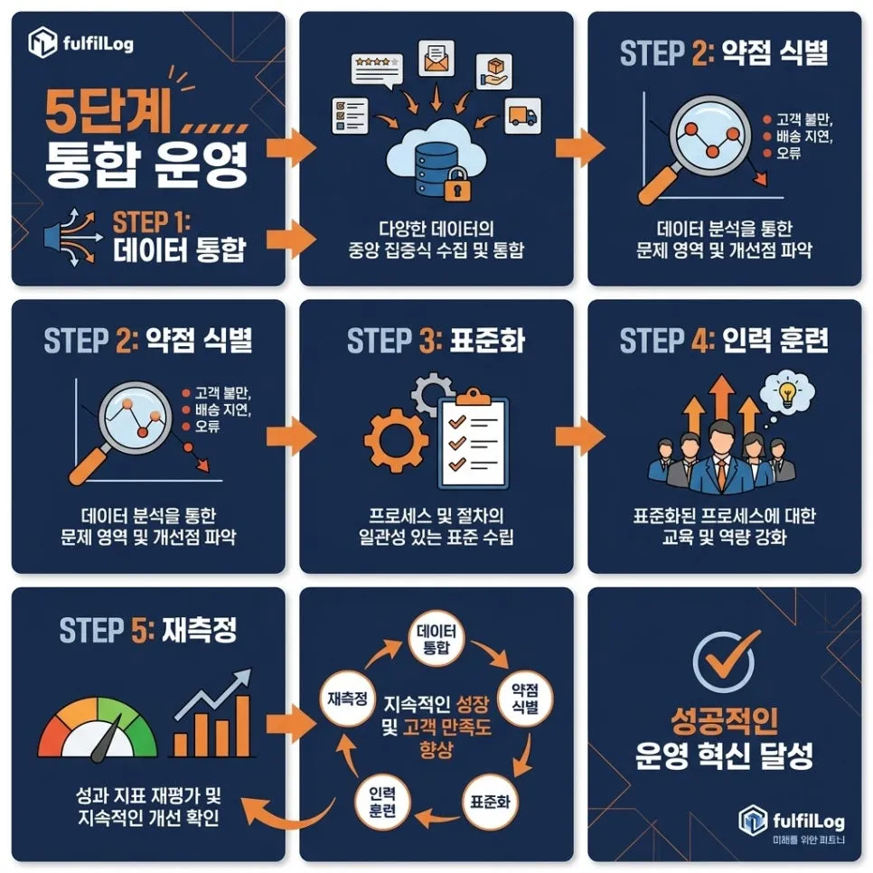 여섯 접점 통합 운영 — 5단계 설명 이미지