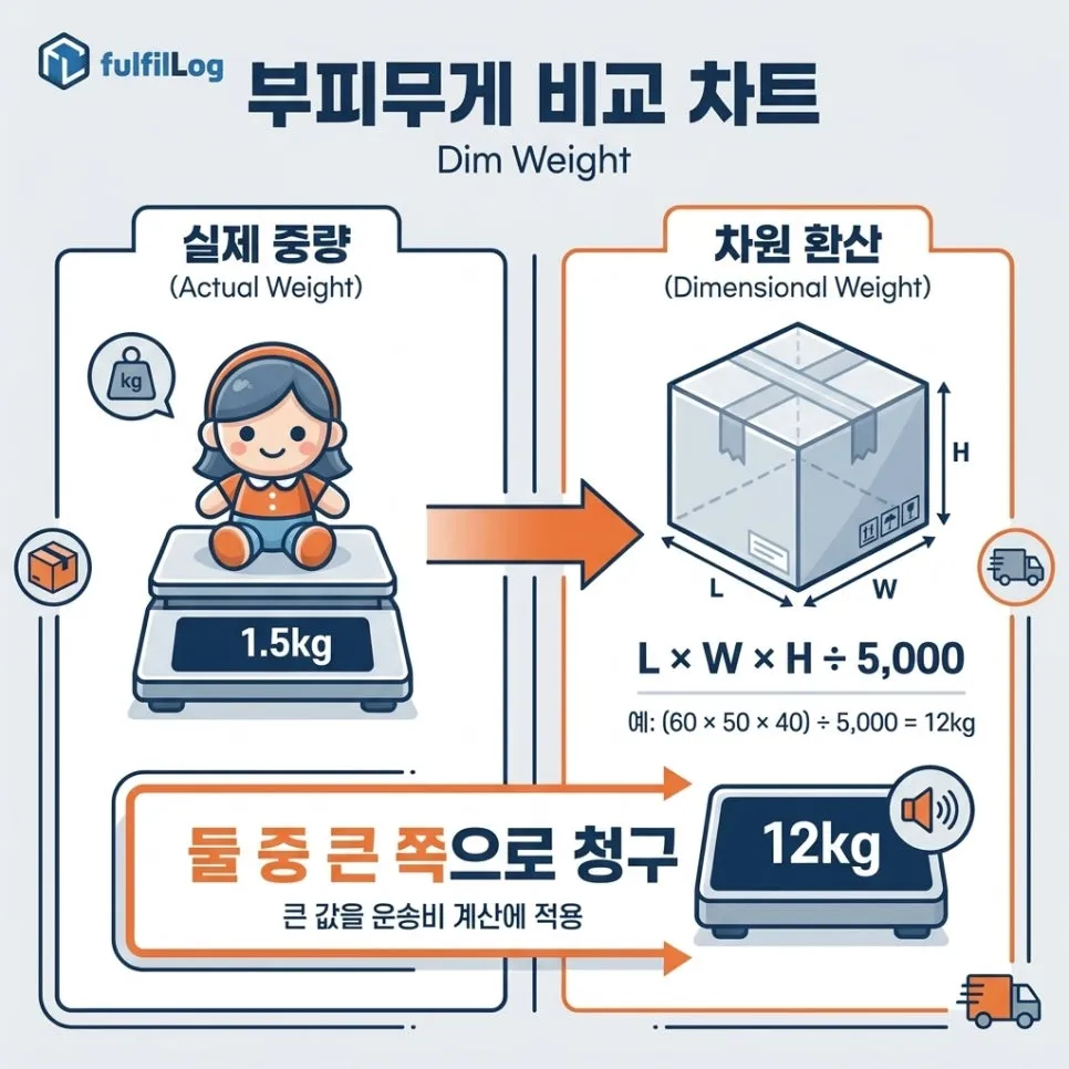 부피무게 — 택배 단가의 비밀 설명 이미지