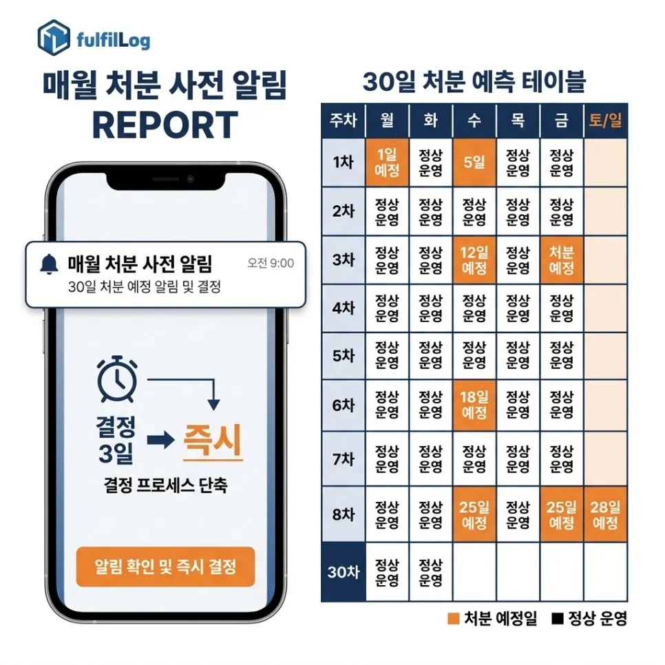 단계 5. 매월 처분 사전 알림 리포트 설명 이미지