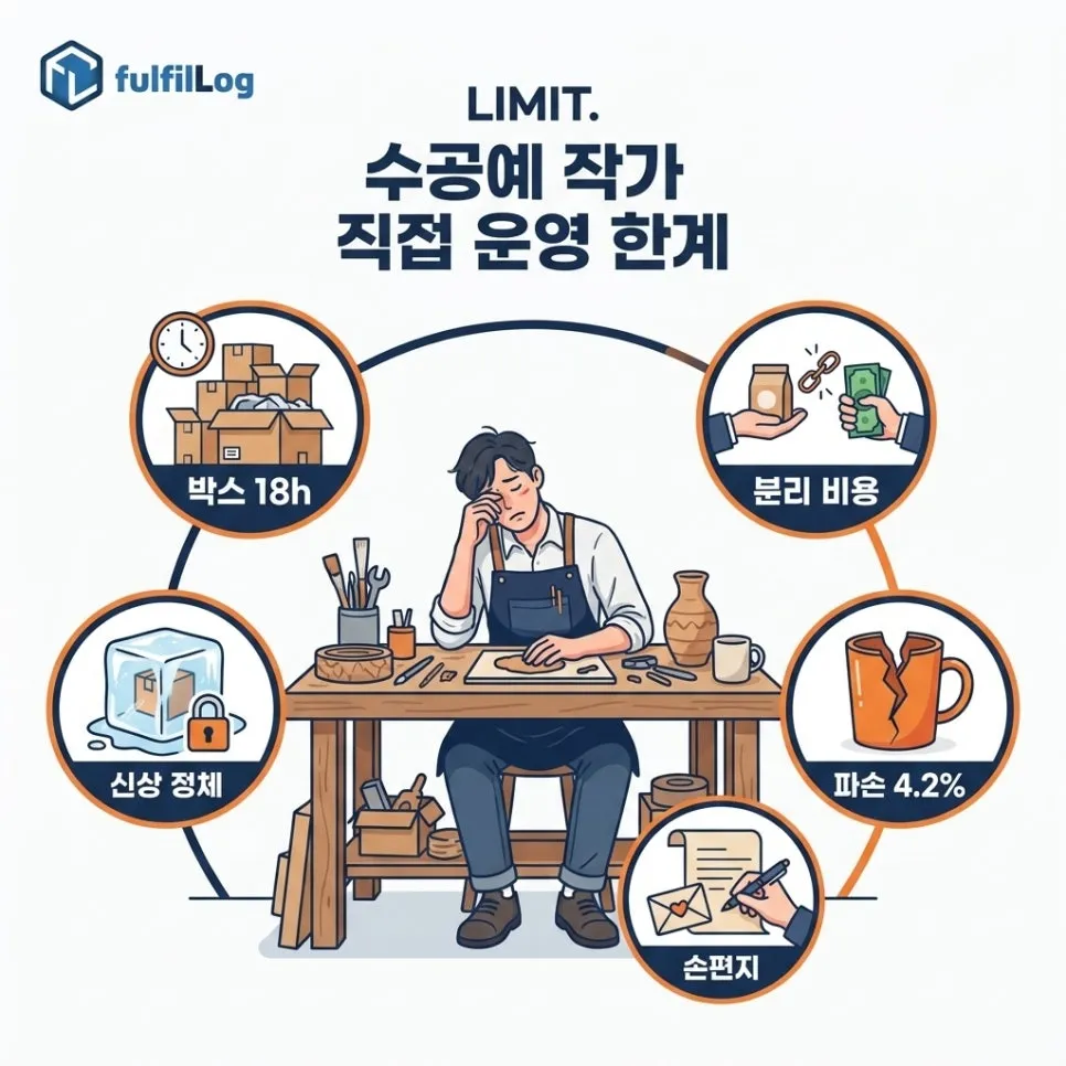 수공예 셀러가 직접 운영할 때 흔히 겪는 5가지 설명 이미지
