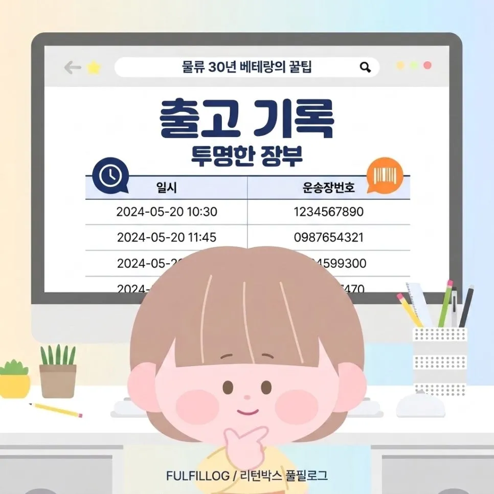 출고 내역이 그대로 남습니다 설명 이미지
