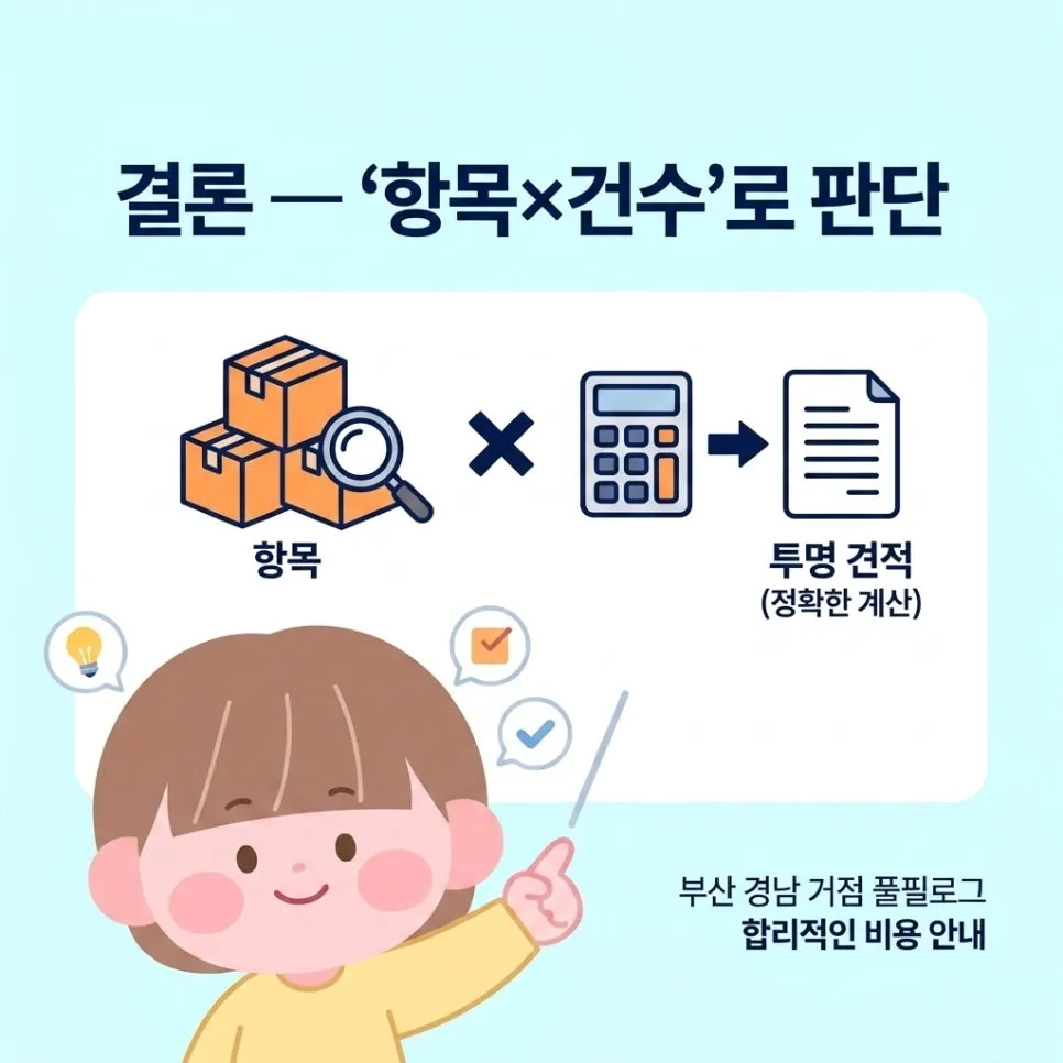 결론 — '항목×건수'로 판단하세요 설명 이미지