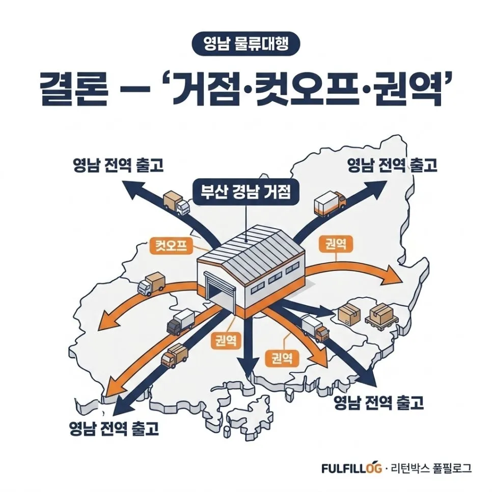 결론 — '거점·컷오프·권역'으로 판단하세요 설명 이미지