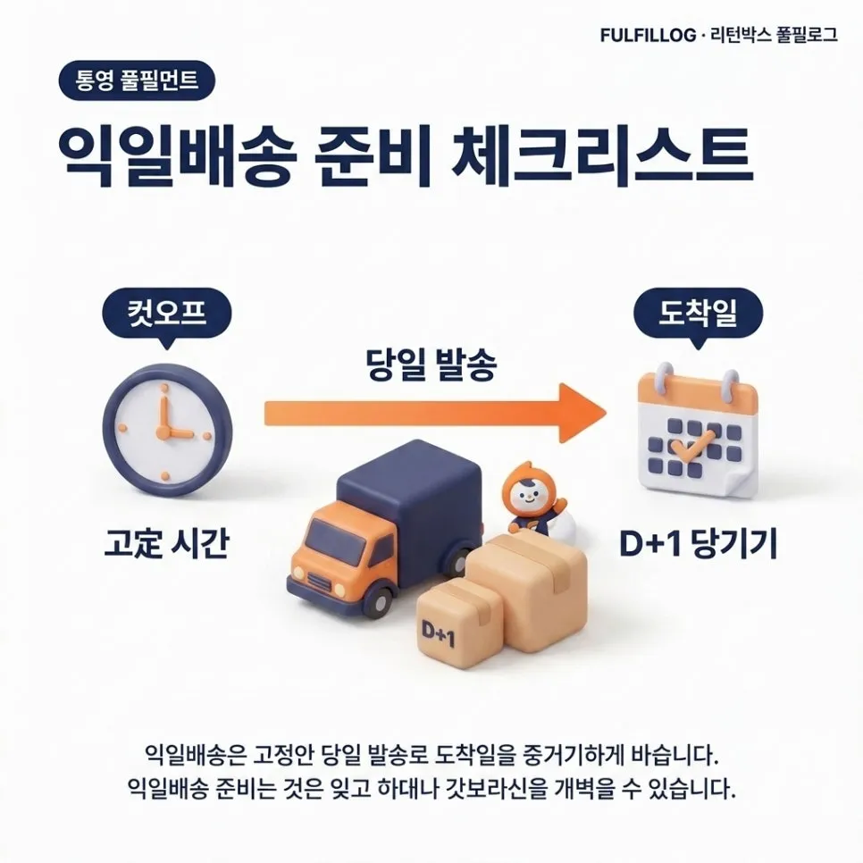 익일배송 준비 체크리스트 설명 이미지