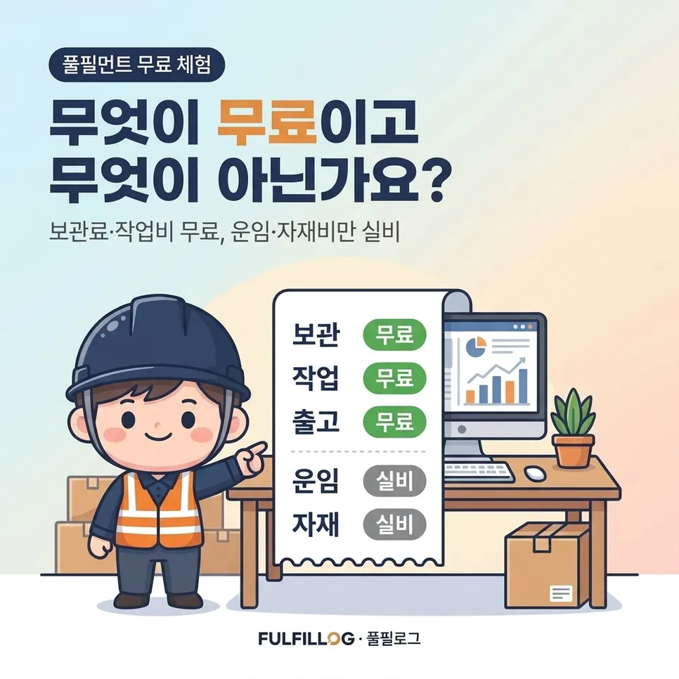 풀필먼트 무료 체험, 무엇이 무료이고 무엇이 아닌가요? 설명 이미지