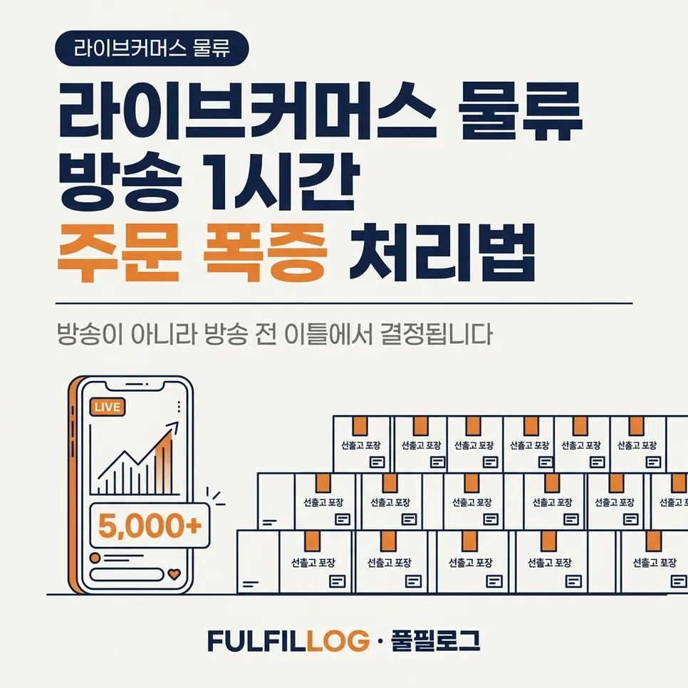 라이브커머스 물류 방송 1시간 주문 폭증 처리법