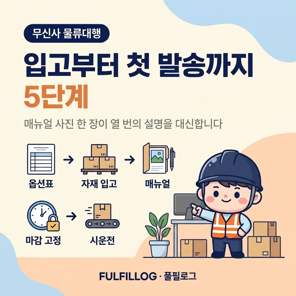 세팅 순서 — 입고부터 첫 발송까지 설명 이미지