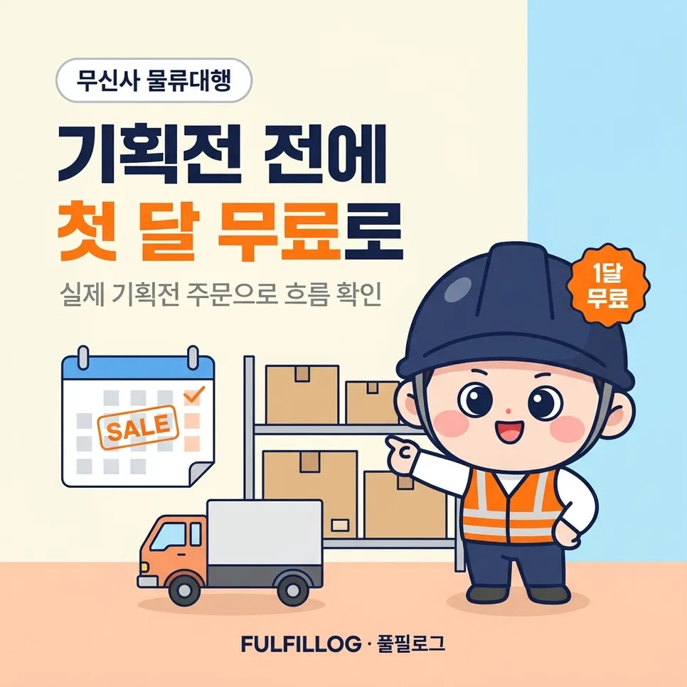 기획전 물량, 첫 달 무료로 검증하기 설명 이미지